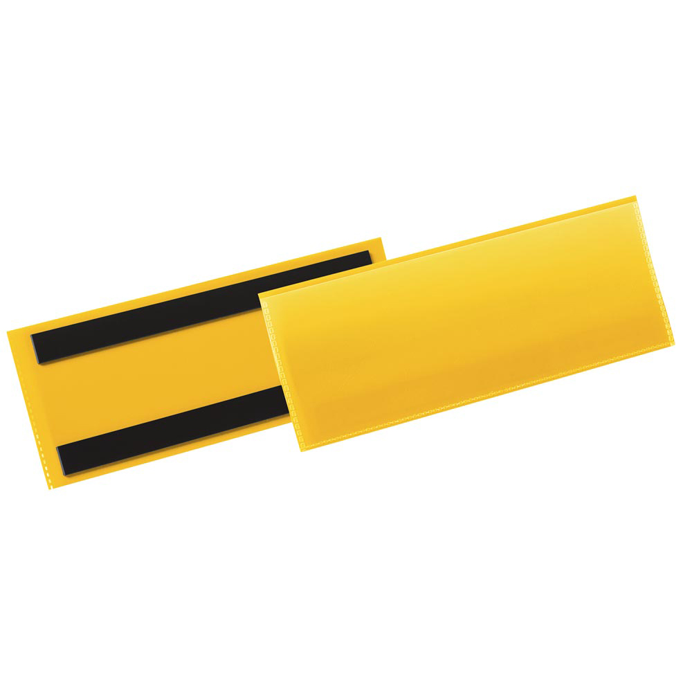 Magnetische Kennzeichnungstasche, gelb,  1/2 A5 quer, BxH 210x74 mm, VE 50 Stück
