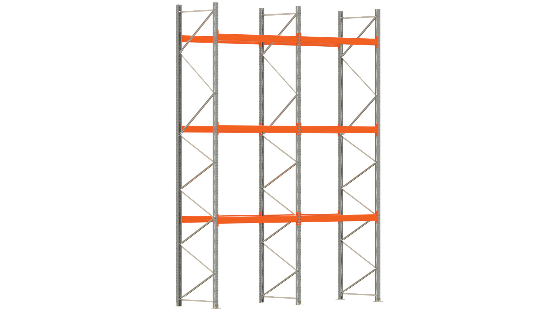 Palettenregal ARTUS - Breite 405,5 cm - Höhe 550 cm - Tiefe 110 cm - Fachlast 2000 kg - 16 Palettenstellplätze