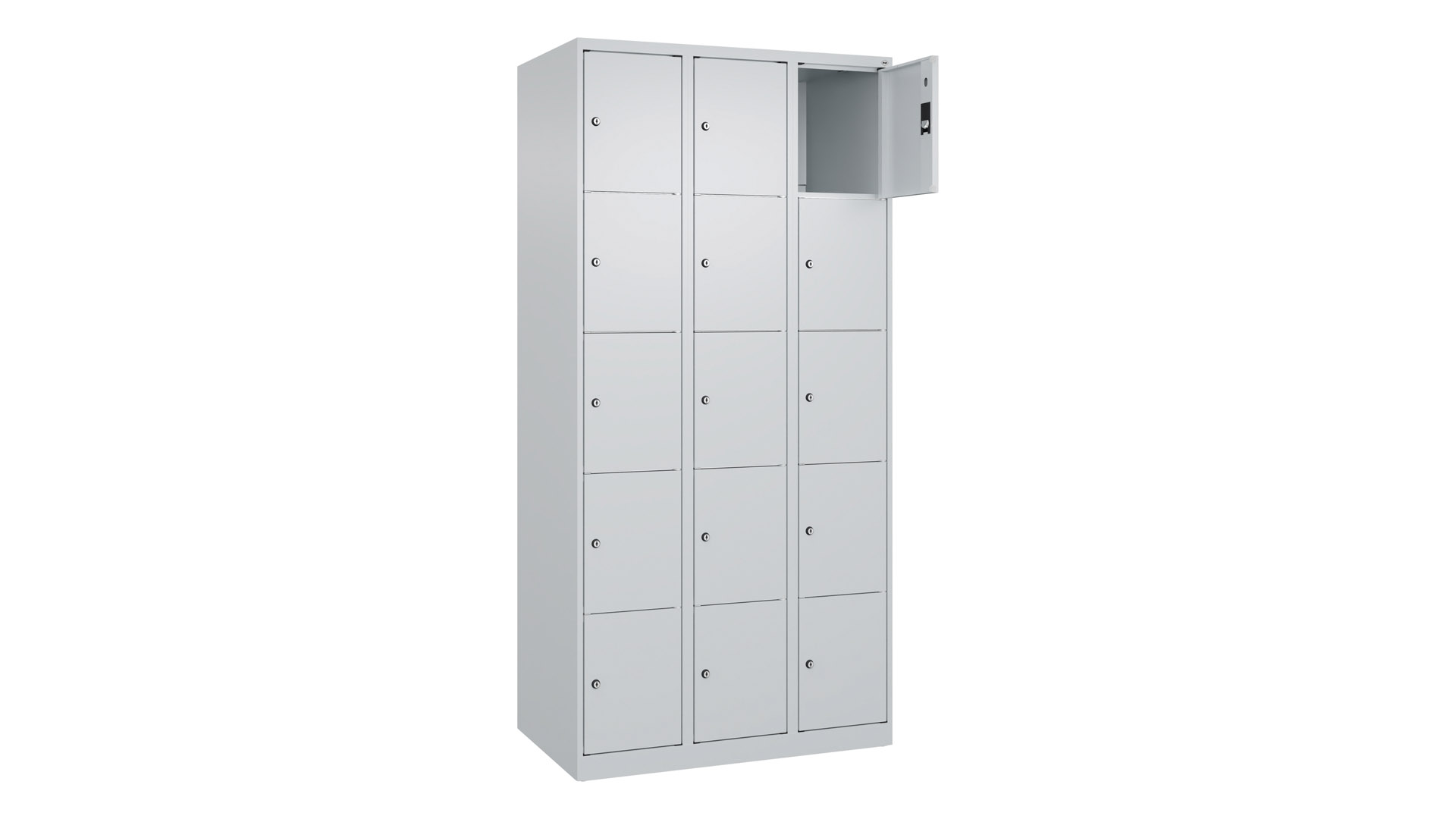 Fächerschrank, Breite 90 cm, Höhe 185 cm, Tiefe 50 cm, 15 Fächer