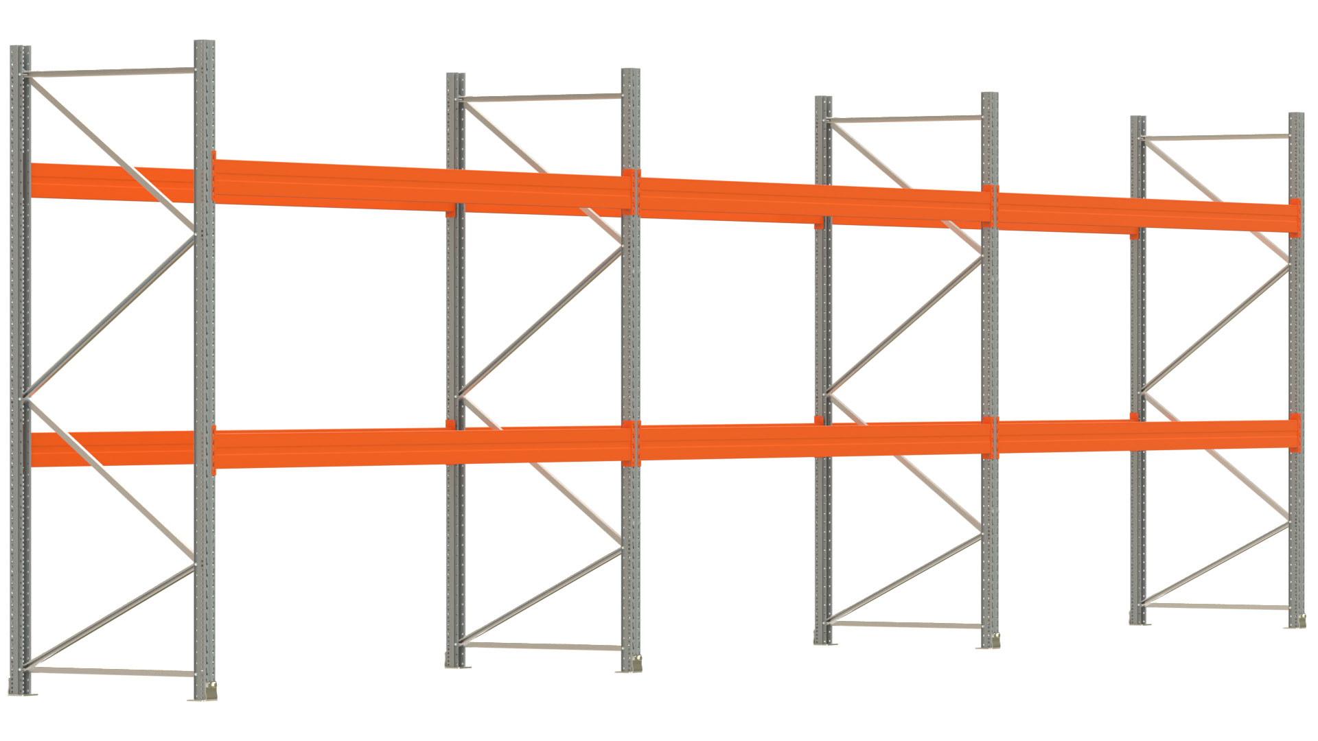 Palettenregal ARTUS - Breite 1114 cm - Höhe 300 cm - Tiefe 110 cm - Fachlast 3700 kg - 36 Palettenstellplätze