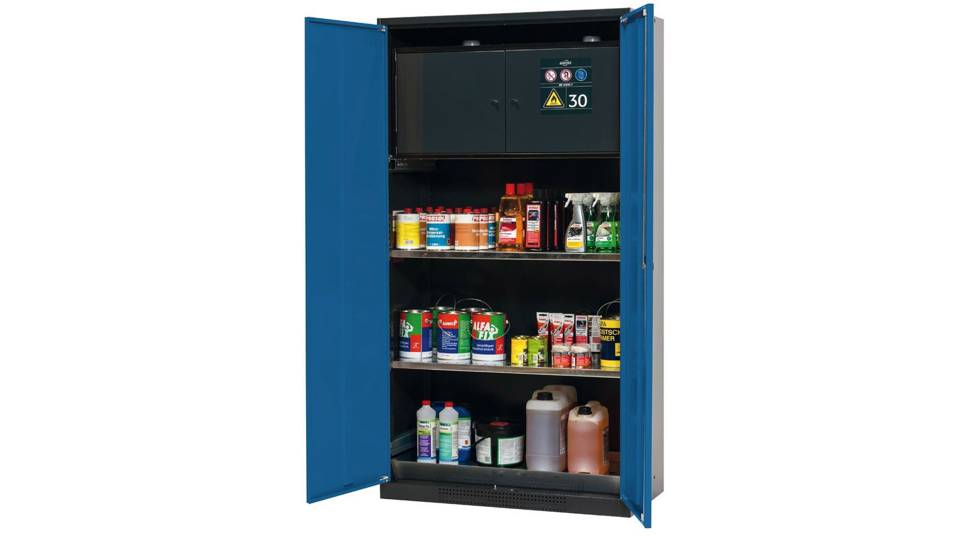 Gefahrstoffschrank, Chemikalienschrank mit Sicherheitsbox