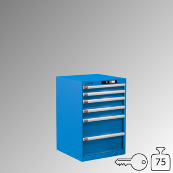 Lista Schubladenschrank - 14.258.010 - 850x564x572 mm (HxBxT) - 6 Schubladen - 75 kg - Key Lock - lichtblau (RAL 5012)