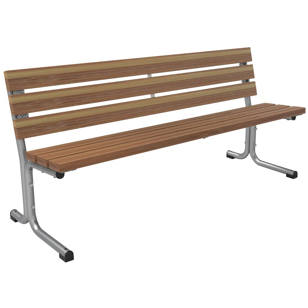 Parkbank mit Bambus Savanna Belattung aus Stahl/Bambus - Breite: 63,8 cm