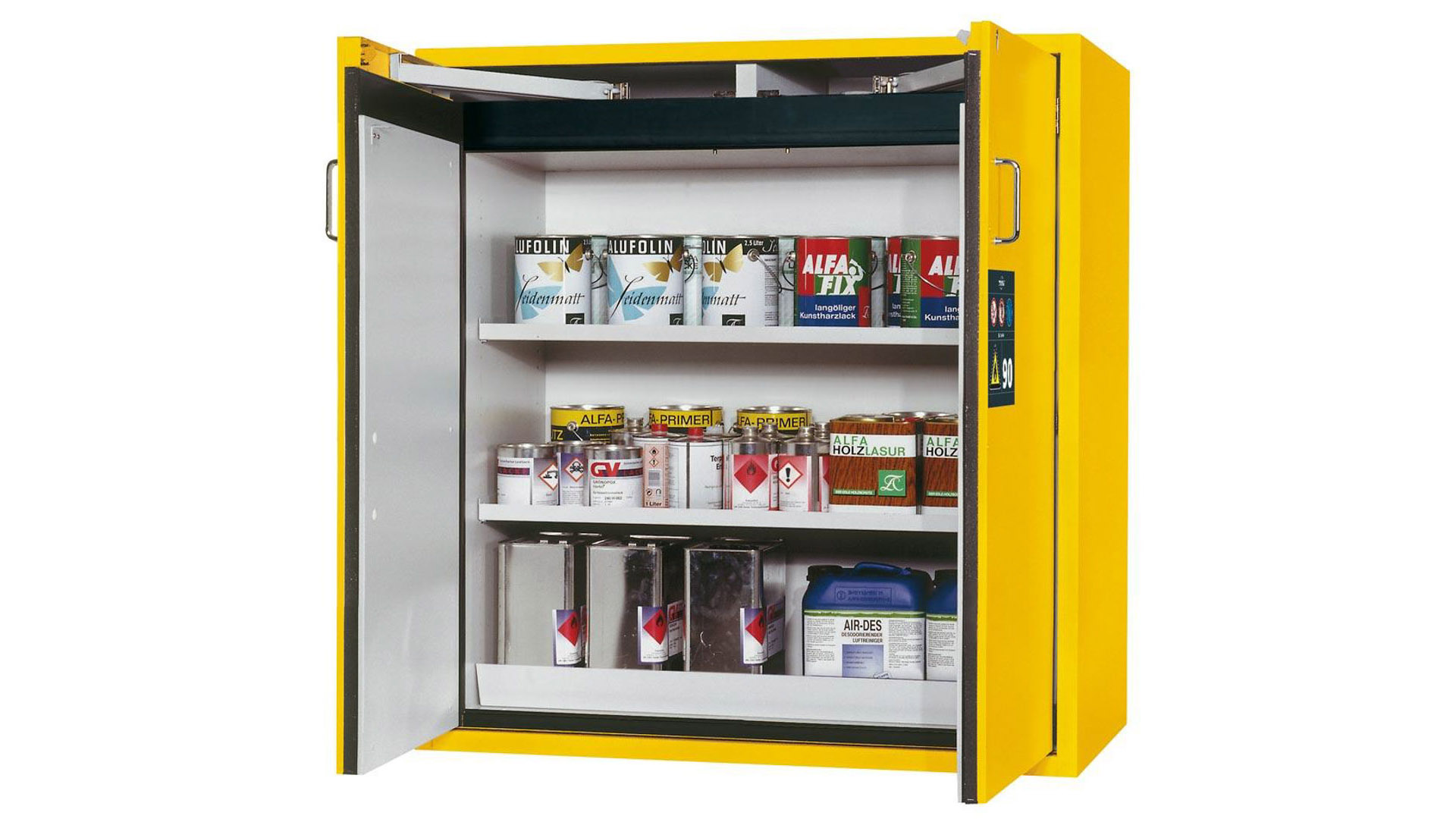 Gefahrstoffschrank Typ 90 mit Türfeststellanlage