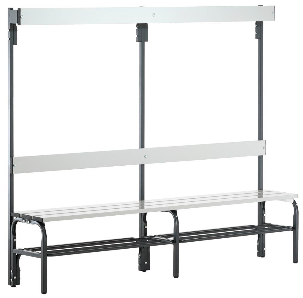 Garderobenbank, einseitig, Breite 200 cm, Höhe 165 cm, Tiefe 37,5 cm