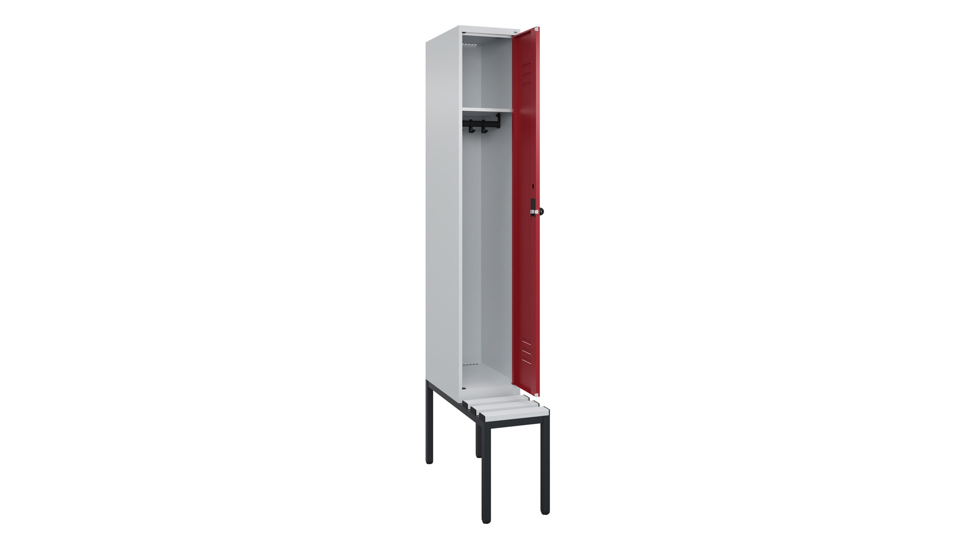 Spind - Garderobenschrank, Breite 30 cm, Höhe 212 cm, Tiefe 50 cm, 1 Abteile