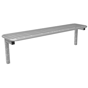 Parkbank, Füße feuerverzinkt ortsfest. Sitzfläche ohne Rückenlehne aus Drahtgitter, BxTxH 1795x430x475 mm, RAL 9006