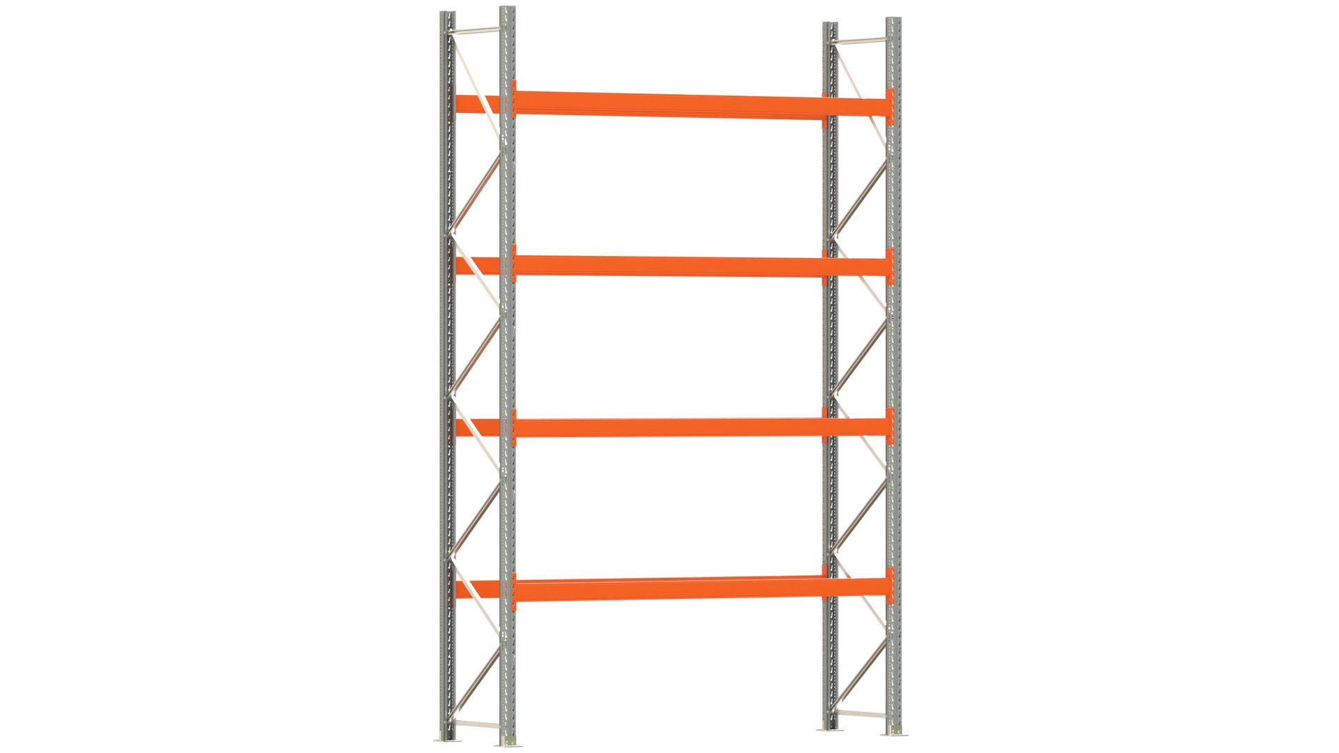 Palettenregal ARTUS - Breite 287 cm - Höhe 450 cm - Tiefe 80 cm - Fachlast 2320 kg - 10 Palettenstellplätze