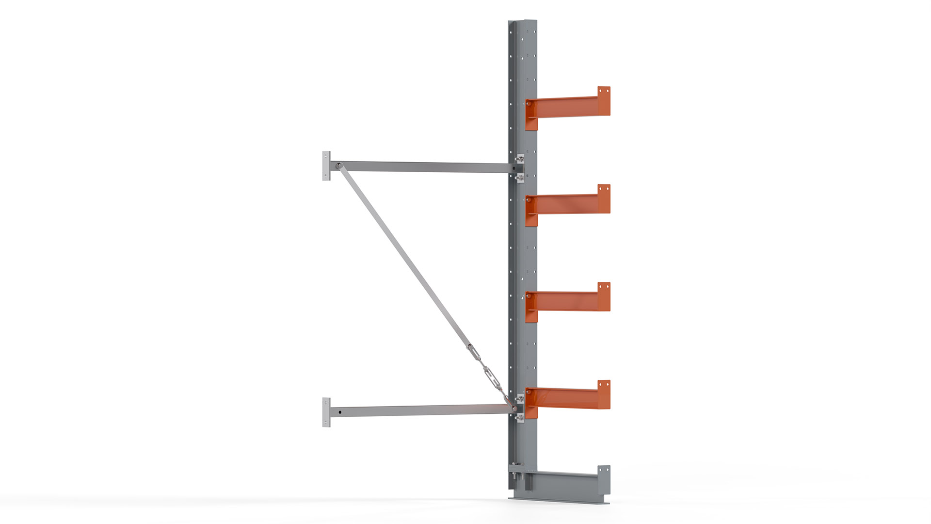 Kragarmregal KARL basic - Anbaufeld - Breite: 100 cm - Höhe: 200 cm - Tiefe: 62 cm - Traglast je Arm: 870 kg - einseitig