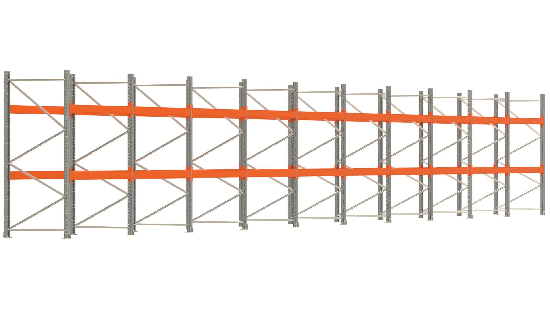 Palettenregal ARTUS - Breite 1993,5 cm - Höhe 250 cm - Tiefe 110 cm - Fachlast 3000 kg - 60 Palettenstellplätze
