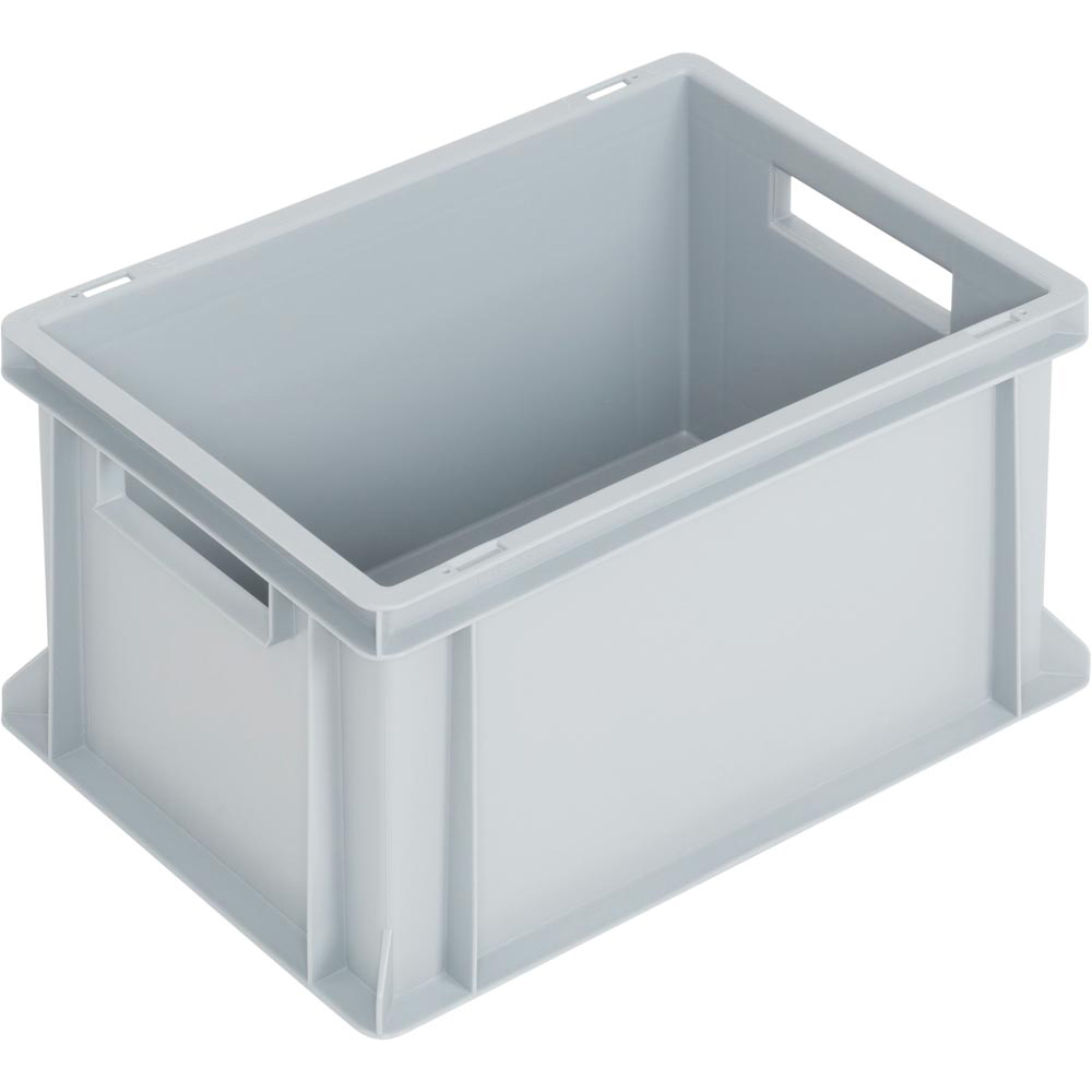Euronormbehälter, BxTxH 400x300x220 mm,Systemverbundboden, Farbe grau