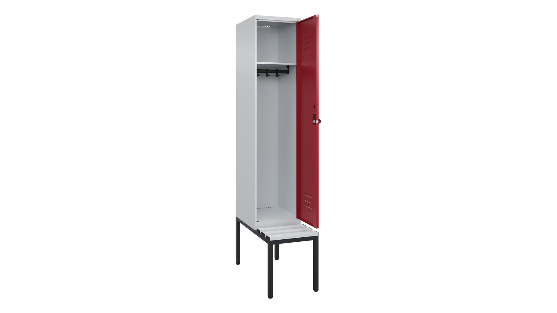 Spind - Garderobenschrank, Breite 40 cm, Höhe 212 cm, Tiefe 50 cm, 1 Abteile