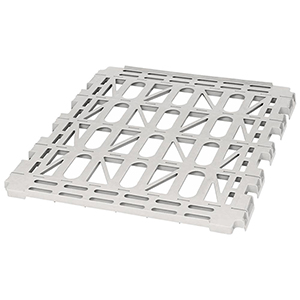 Kunststoff-Etagenboden, RAL 7032 kieselgrau, Traglast 150 kg, passend zu 3-seitige Rollbox
