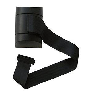 Wandkassette mit Rollgurt, Wandfixierung inkl. Wandanschluss, Gehäuse Kunststoff schwarz, Gurt 4,60 m, schwarz