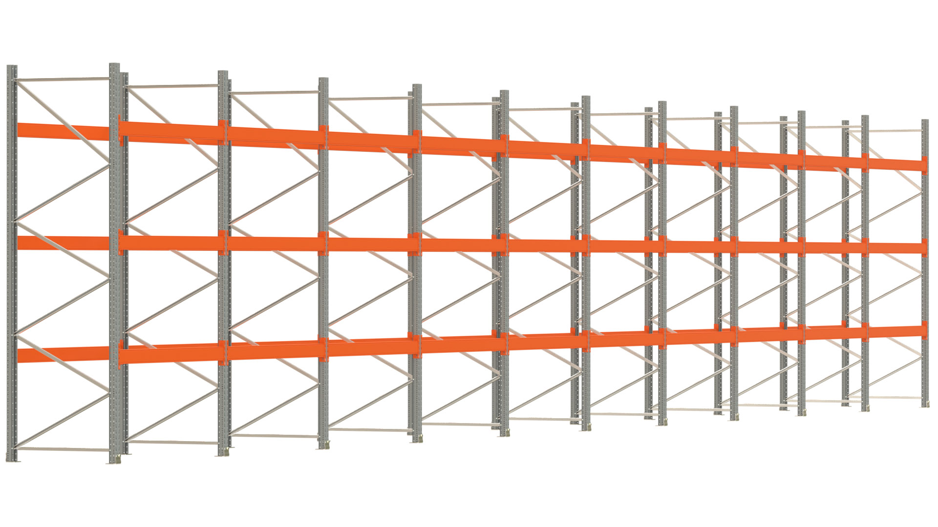 Palettenregal ARTUS - Breite 1993,5 cm - Höhe 350 cm - Tiefe 110 cm - Fachlast 3000 kg - 80 Palettenstellplätze