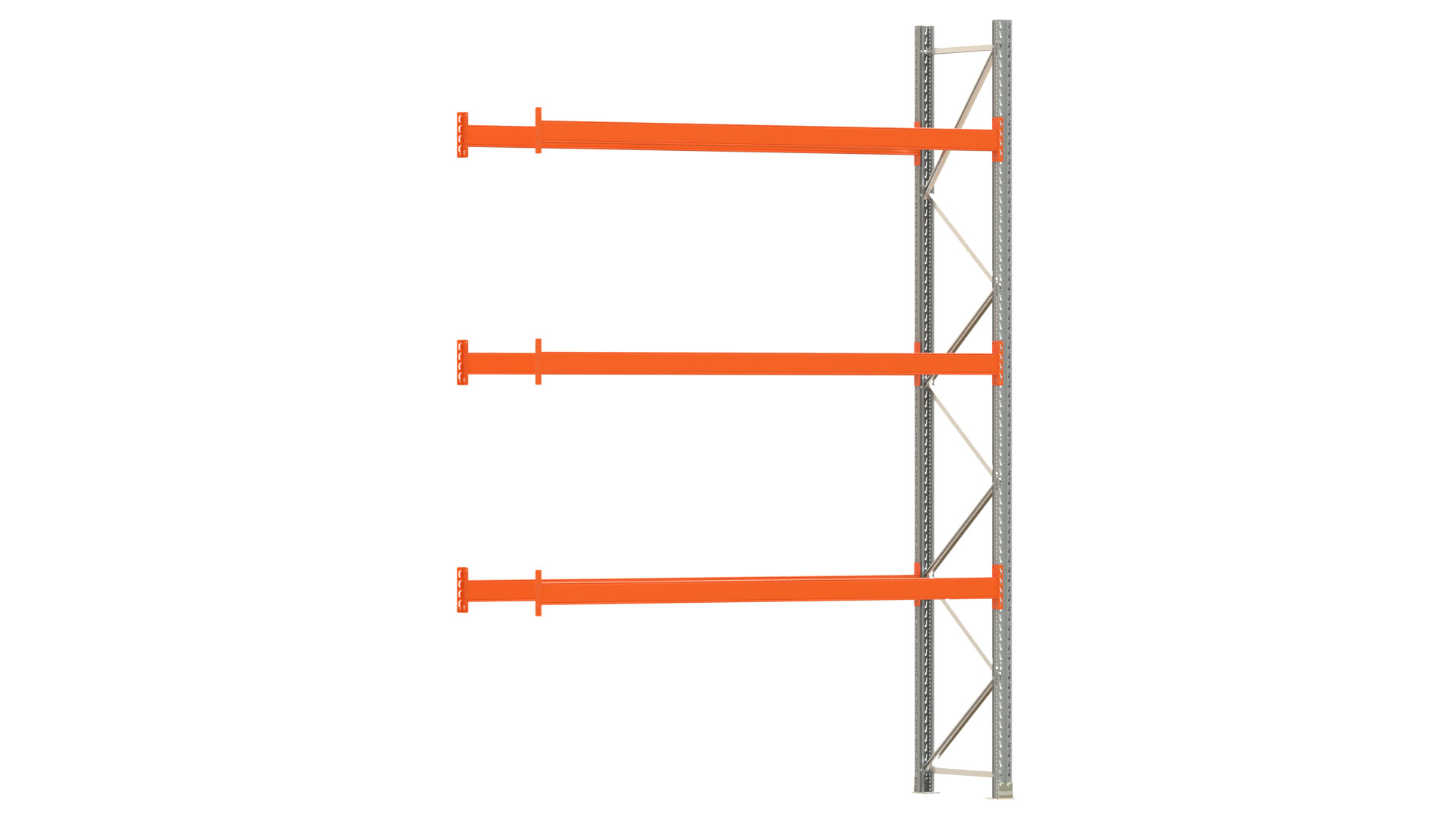 Palettenregal ARTUS - Anbaufeld - Breite 278,5 cm - Höhe 400 cm - Tiefe 80 cm - 3 Träger Ebenen