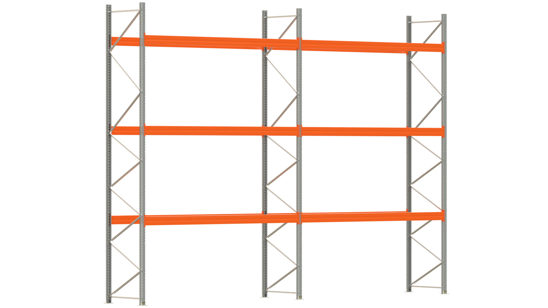 Palettenregal ARTUS - Breite 745,5 cm - Höhe 550 cm - Tiefe 110 cm - Fachlast 2900 kg - 32 Palettenstellplätze