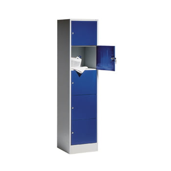 Fächerschrank, Breite 46 cm, Höhe 195 cm, Tiefe 48 cm, 5 Fächer