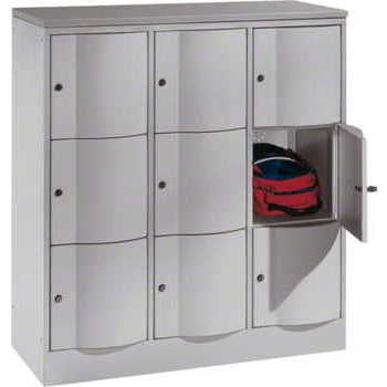 Schließfachschrank, Breite 115 cm, Höhe 125,5 cm, Tiefe 54 cm, 9 Fächer