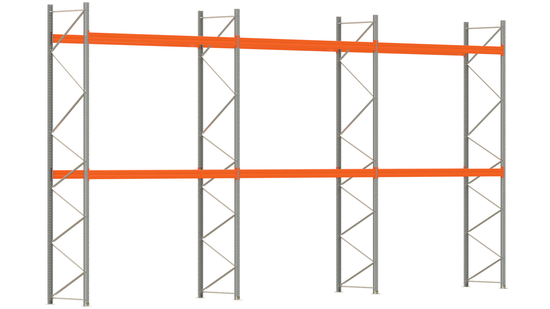Palettenregal ARTUS - Breite 1114 cm - Höhe 550 cm - Tiefe 110 cm - Fachlast 3600 kg - 36 Palettenstellplätze