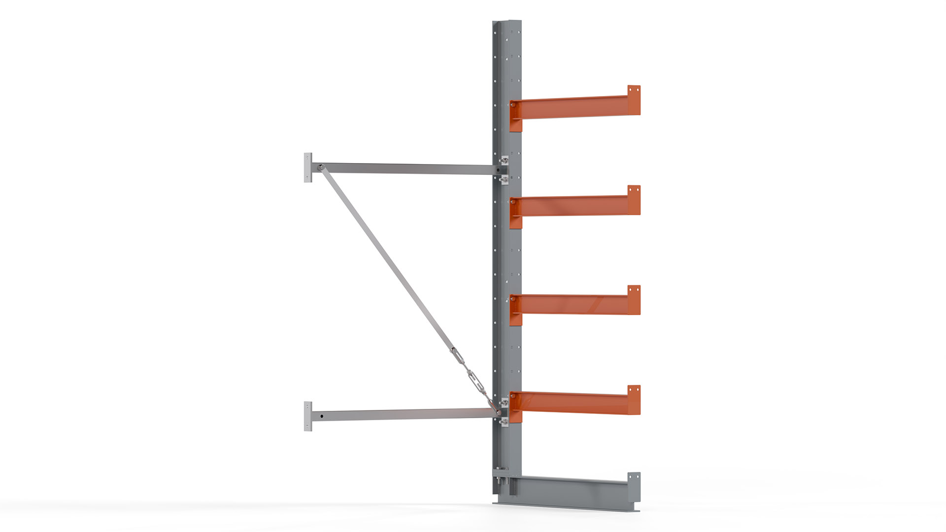 Kragarmregal KARL basic - Anbaufeld - Breite: 100 cm - Höhe: 200 cm - Tiefe: 92 cm - Traglast je Arm: 550 kg - einseitig