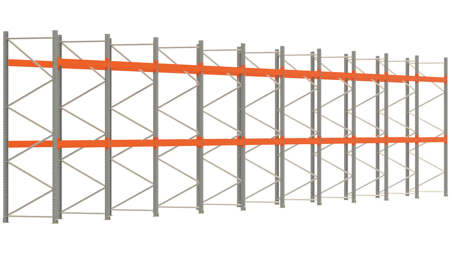 Palettenregal ARTUS - Breite 1993,5 cm - Höhe 350 cm - Tiefe 110 cm - Fachlast 2000 kg - 60 Palettenstellplätze