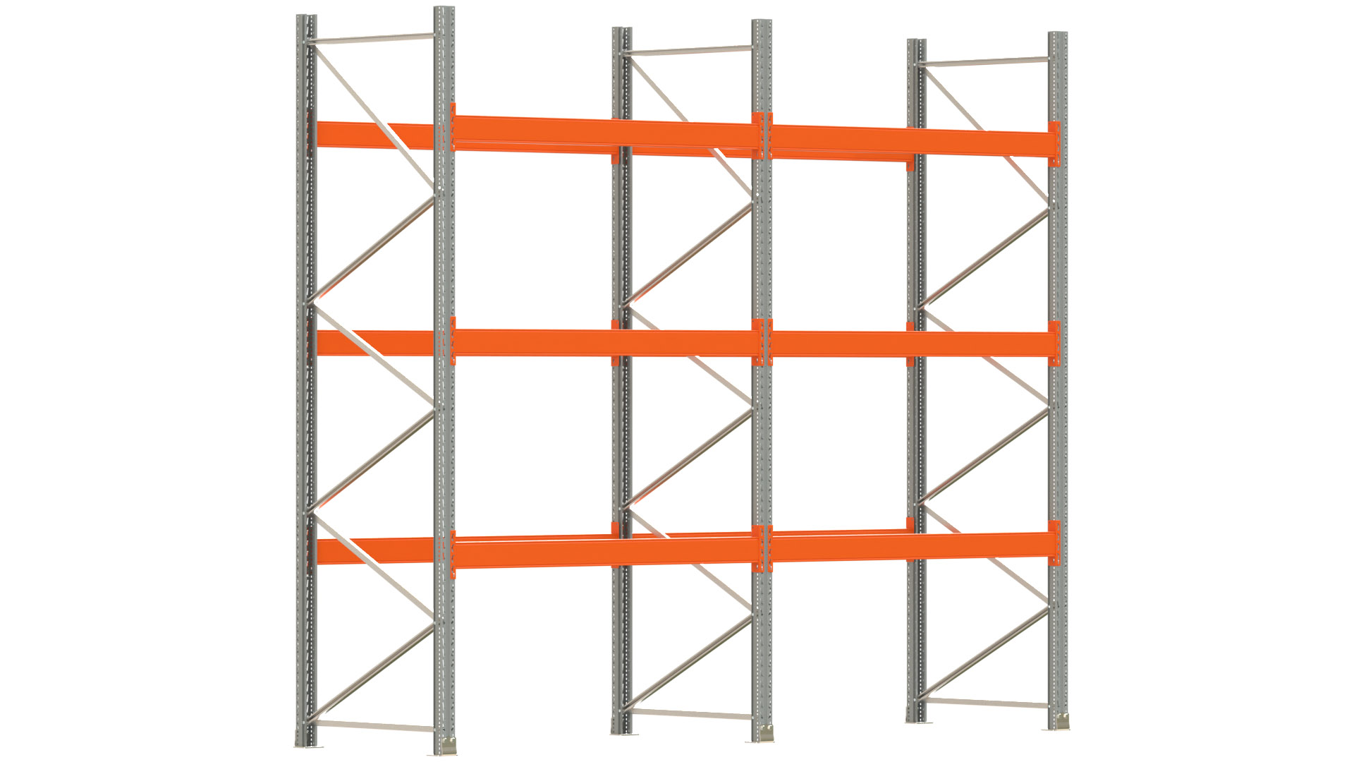 Palettenregal ARTUS - Breite 405,5 cm - Höhe 350 cm - Tiefe 110 cm - Fachlast 2000 kg - 16 Palettenstellplätze