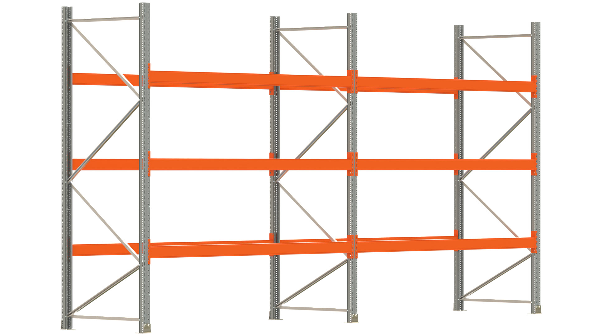 Palettenregal ARTUS - Breite 565,5 cm - Höhe 300 cm - Tiefe 110 cm - Fachlast 2000 kg - 24 Palettenstellplätze
