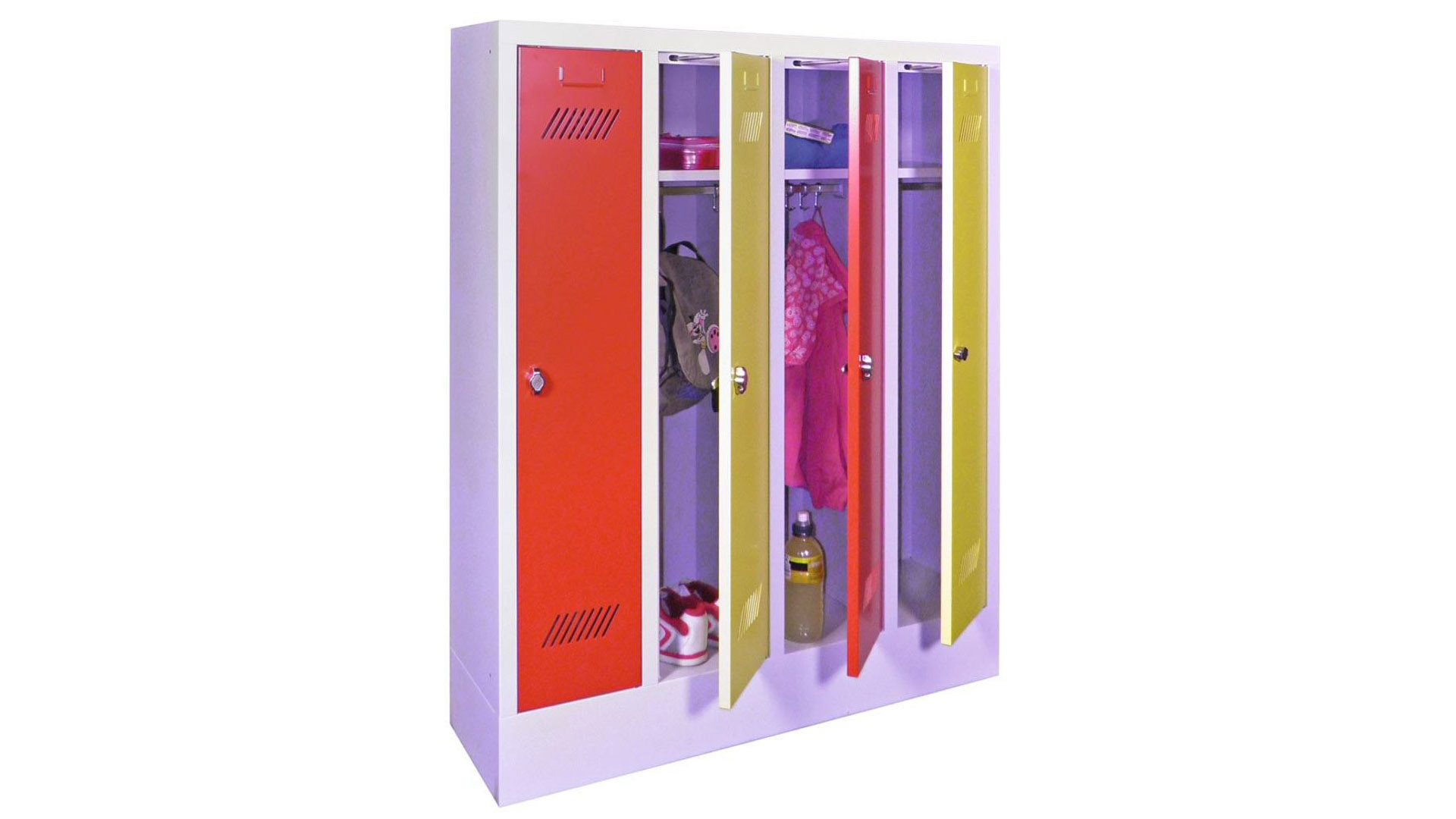 Schulschrank, Spindschrank f. Kindergärten, Breite 53 cm, Höhe 130 cm, Tiefe 30 cm, 2 Abteil(e)