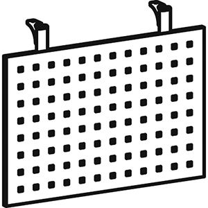 Schreibtisch-Sichtblende, gelocht, silber, BxH 800x400 mm