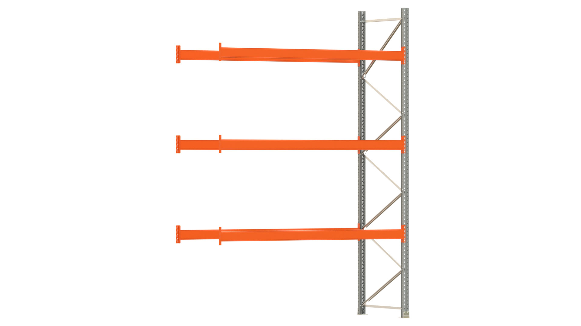 Palettenregal ARTUS - Anbaufeld - Breite 278,5 cm - Höhe 400 cm - Tiefe 110 cm - 3 Träger Ebenen
