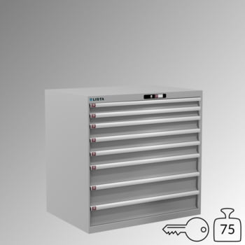 Lista Schubladenschrank - 78.294.020 - 1.000x1.023x725 mm (HxBxT) - 8 Schubladen - 75 kg - Key Lock - lichtgrau (RAL 7035)