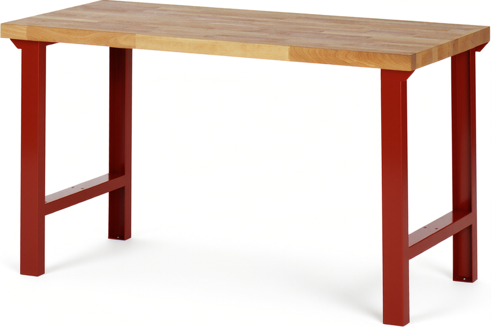 Werkbank rot, BxTxH 1500x700x840 mm, Platte Buche 40 mm, RAL 3000, Traglast 750 kg