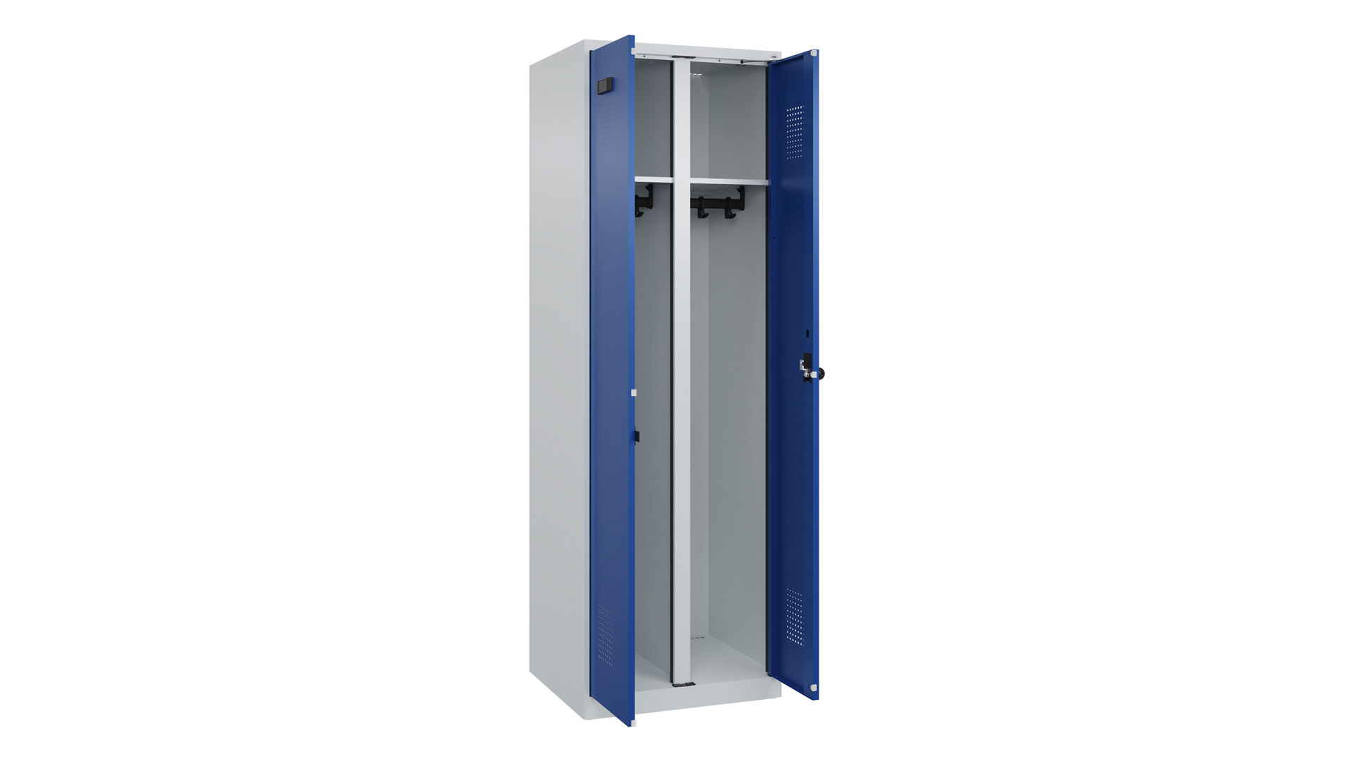Doppelspind - schwarz weiß Trennung,  Breite 60 cm,  Höhe 185 cm,  Tiefe 50 cm,  2 Abteile