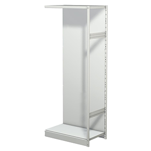 Aktenregal, Büroregal - Steckregal mit Rückwand, ohne Böden, Anbaufeld, BxTxH 750x400x1900 mm, lichtgrau