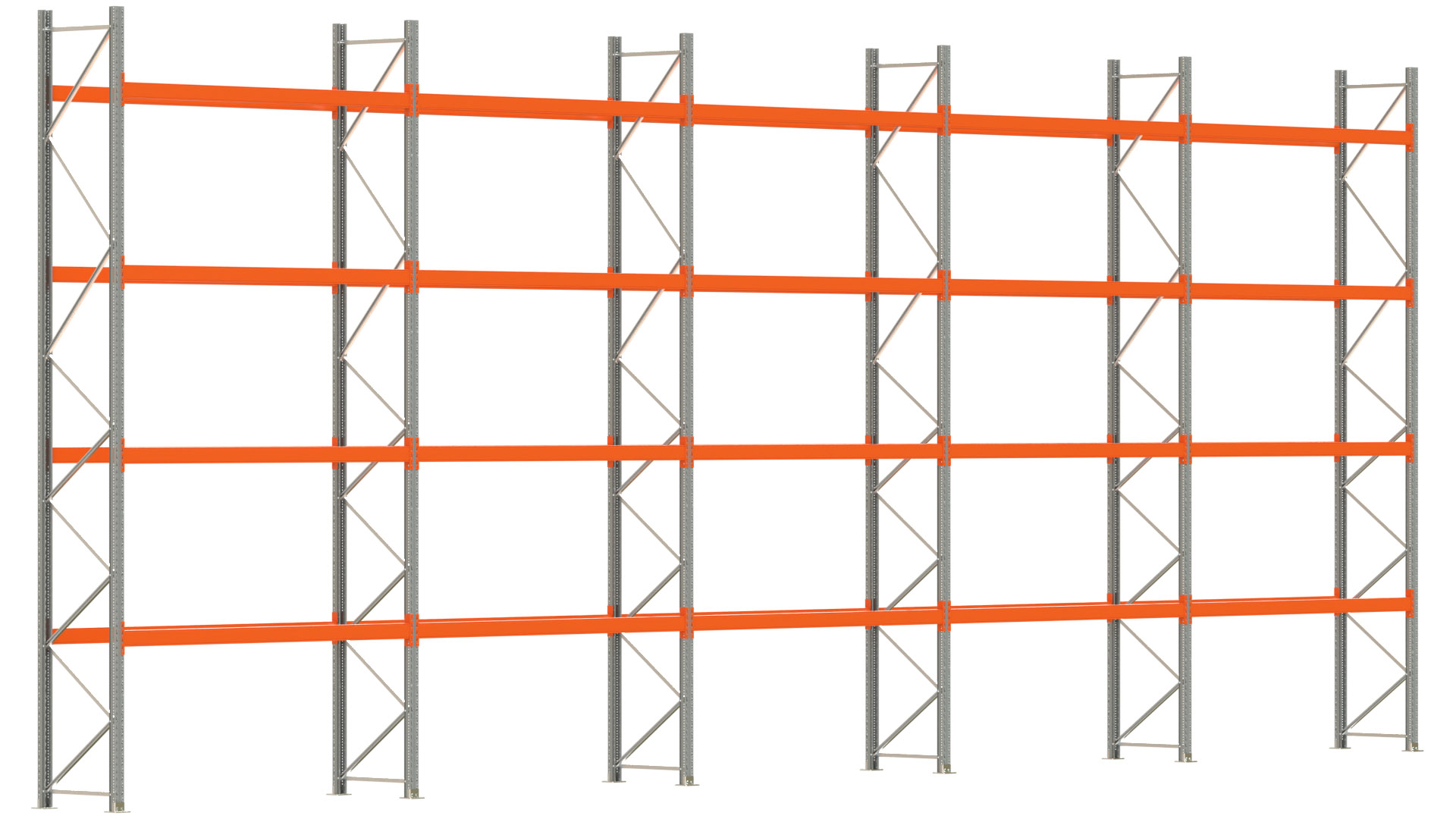 Palettenregal ARTUS - Breite 1401 cm - Höhe 550 cm - Tiefe 80 cm - Fachlast 2000 kg - 50 Palettenstellplätze