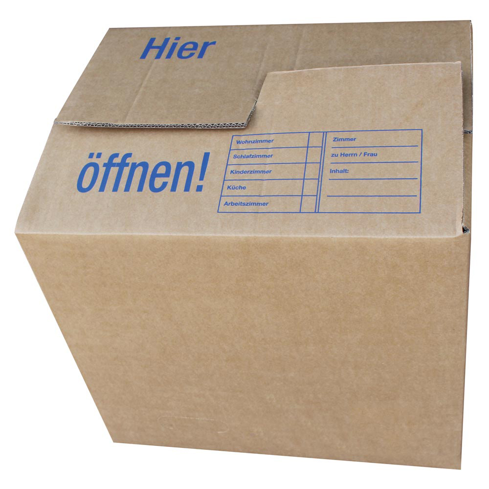 Umzugskartons, Innen-BxTxH 450x335x375 mm, Volumen 56 l, FEFCO 1000, VE 10 Stück