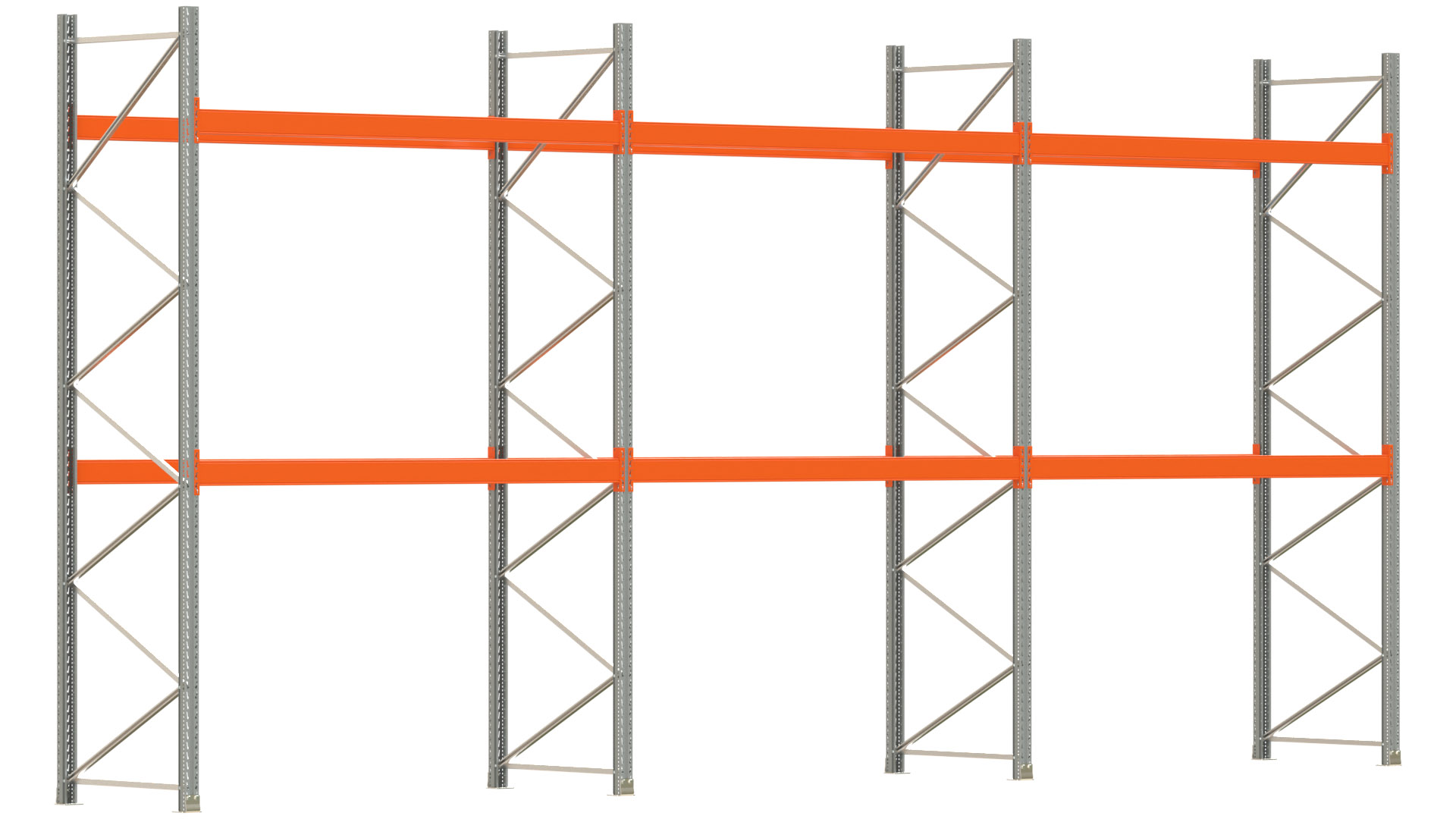 Palettenregal ARTUS - Breite 844 cm - Höhe 400 cm - Tiefe 110 cm - Fachlast 3000 kg - 27 Palettenstellplätze