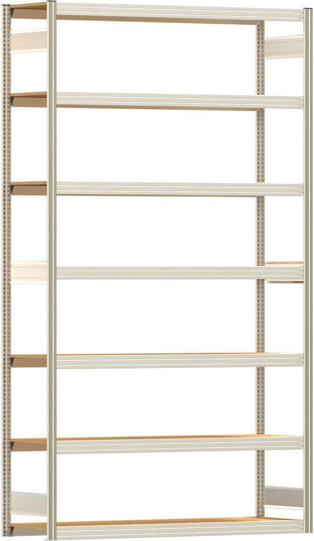 Fachbodenregal BERT - Breite: 169,5 cm - Tiefe: 50 cm - Höhe: 300 cm - 7 Böden - Grundregal