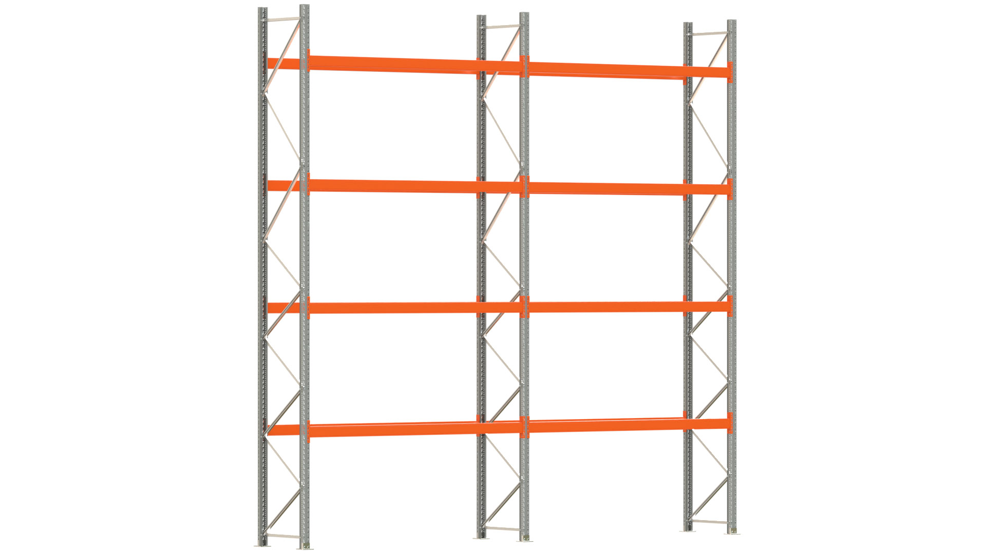 Palettenregal ARTUS - Breite 565,5 cm - Höhe 550 cm - Tiefe 80 cm - Fachlast 2250 kg - 20 Palettenstellplätze