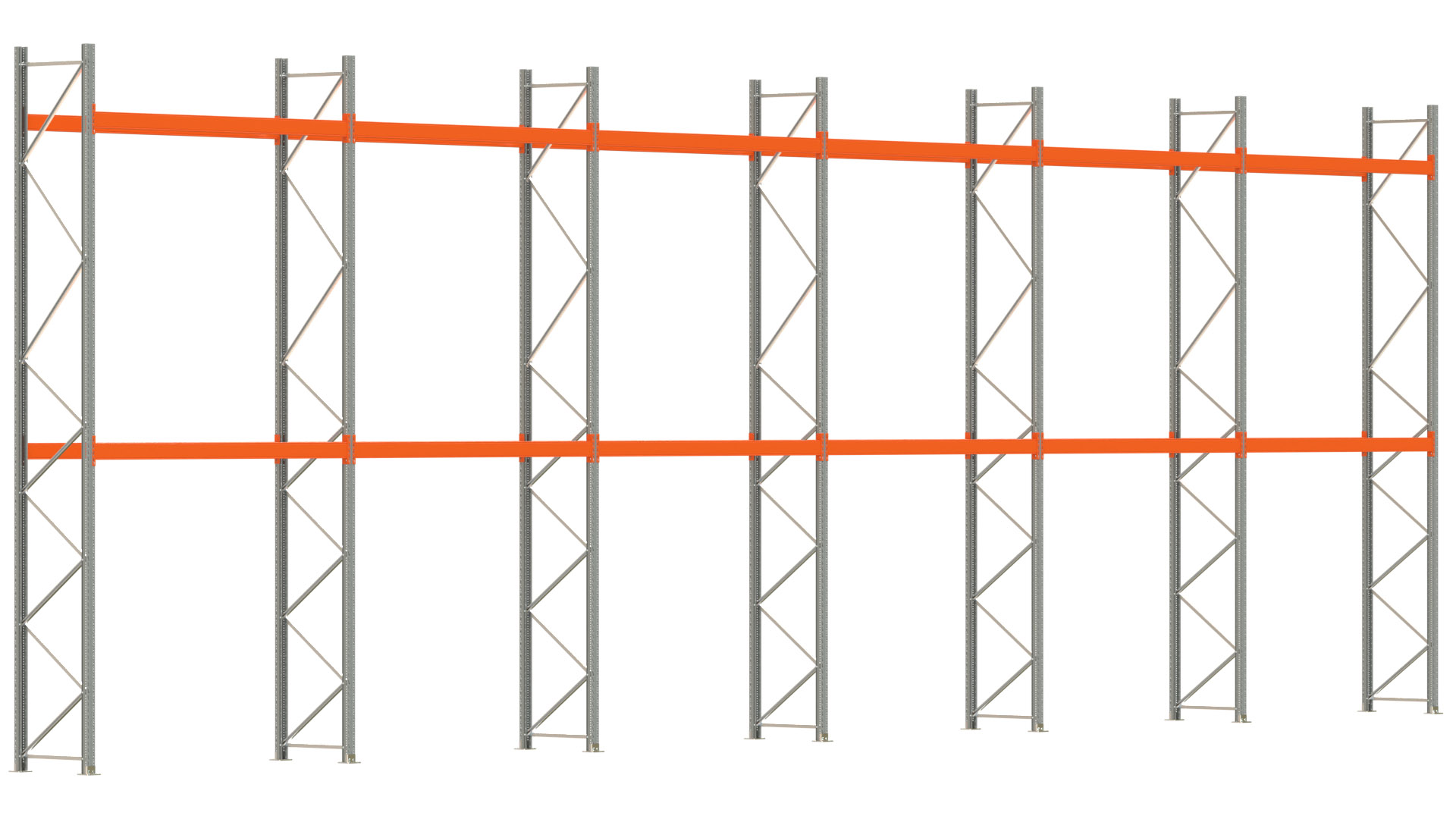 Palettenregal ARTUS - Breite 1679,5 cm - Höhe 550 cm - Tiefe 80 cm - Fachlast 3000 kg - 36 Palettenstellplätze