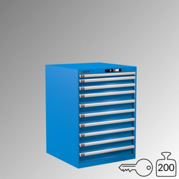 Lista Schubladenschrank - 14.507.010 - 1.000x717x725 mm (HxBxT) - 10 Schubladen - 200 kg - Key Lock - lichtblau (RAL 5012)