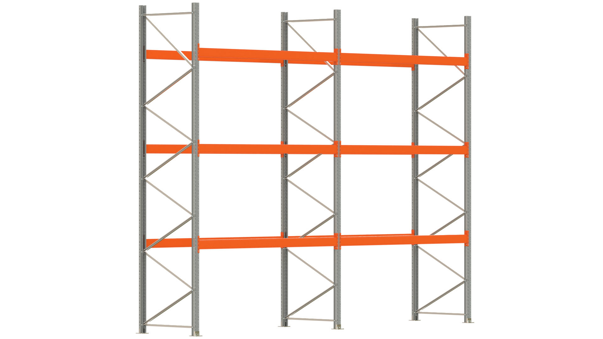 Palettenregal ARTUS - Breite 565,5 cm - Höhe 450 cm - Tiefe 110 cm - Fachlast 2910 kg - 24 Palettenstellplätze