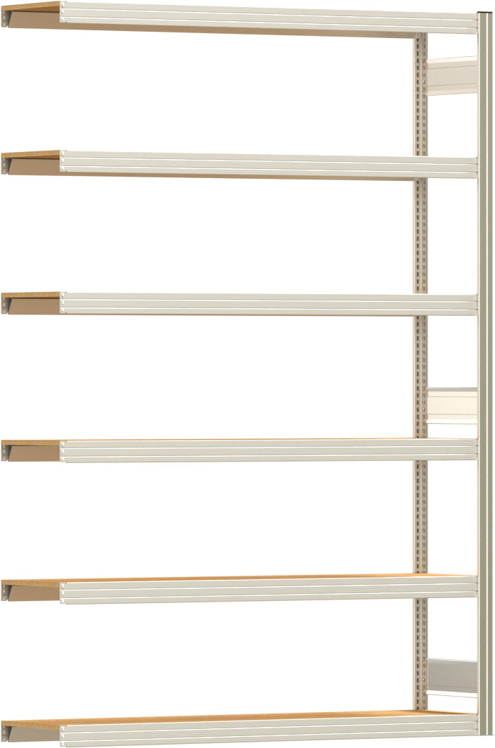 Fachbodenregal BERT - Breite: 169,5 cm - Tiefe: 40 cm - Höhe: 250 cm - 6 Böden - Anbauregal