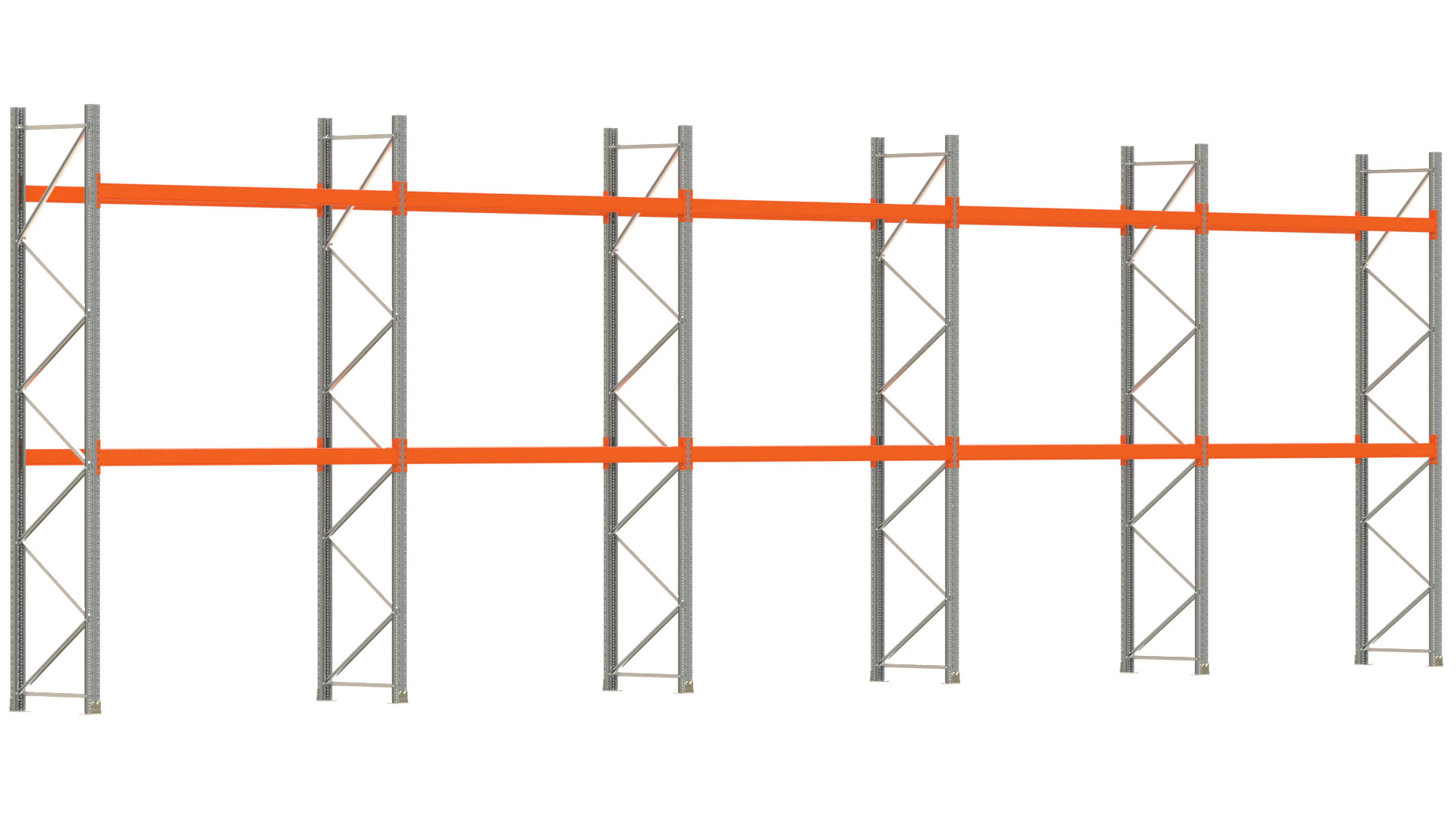Palettenregal ARTUS - Breite 1401 cm - Höhe 400 cm - Tiefe 80 cm - Fachlast 2000 kg - 30 Palettenstellplätze