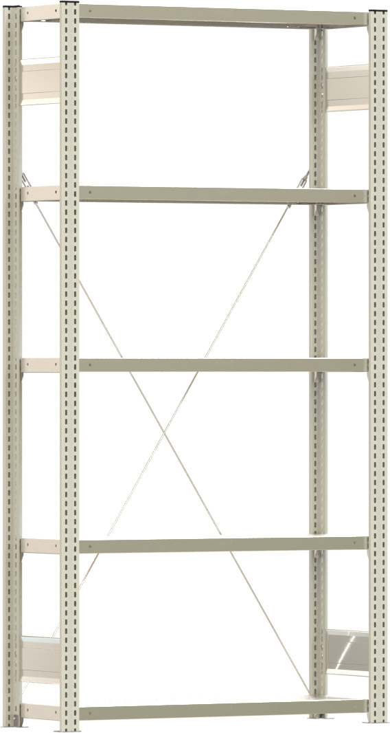 Fachbodenregal BERT - Breite: 100,5 cm - Tiefe: 30 cm - Höhe: 200 cm - 5 Böden - Grundregal