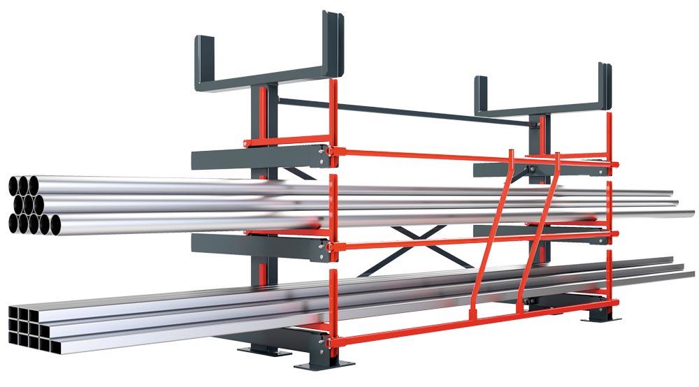 Ausziehregal, Ausrollregal, Fachlast 500 kg, BxTxH 3180x2130x2465 mm