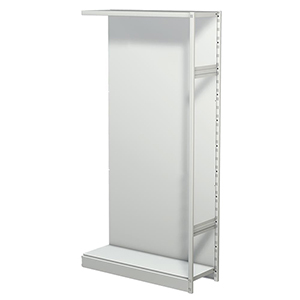 Aktenregal, Büroregal - Steckregal mit Rückwand, ohne Böden, Anbaufeld, BxTxH 960x300x1900 mm, lichtgrau